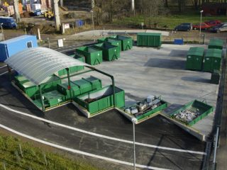 Kompletní vybavení sběrného dvora - lisovací zařízení, otevřené kontejnery