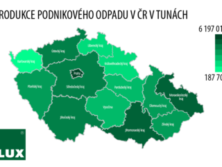 mapa produkce podnikového odpadu